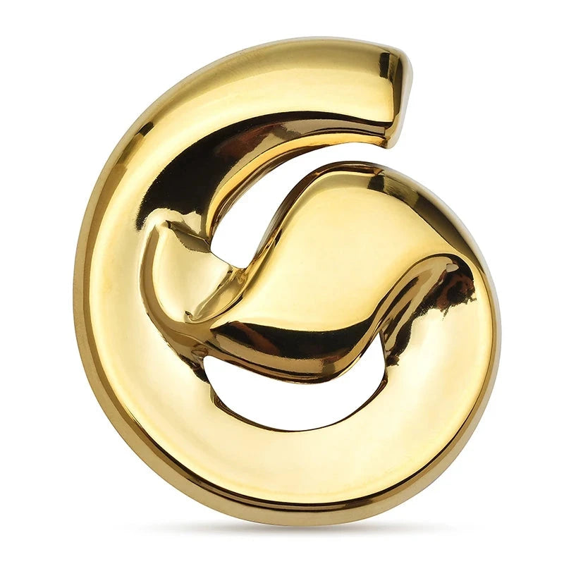 Abstract Circular Wave Brooch — Gold