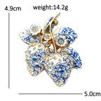 Strawberry Pair with Blossoms Brooch