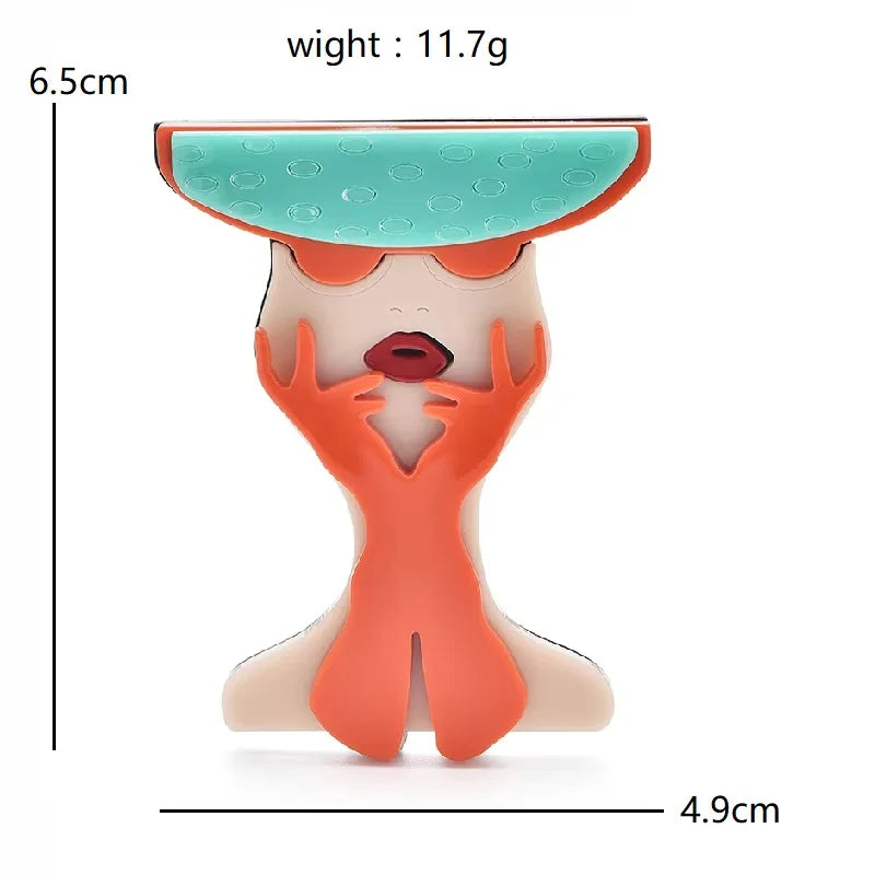 Playful Acrylic Animal and Character Brooch