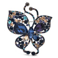 Rhinestone Swallowtail Butterfly Brooch — Blue