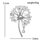 Pearl-Look Dandelion Brooch — dimensions