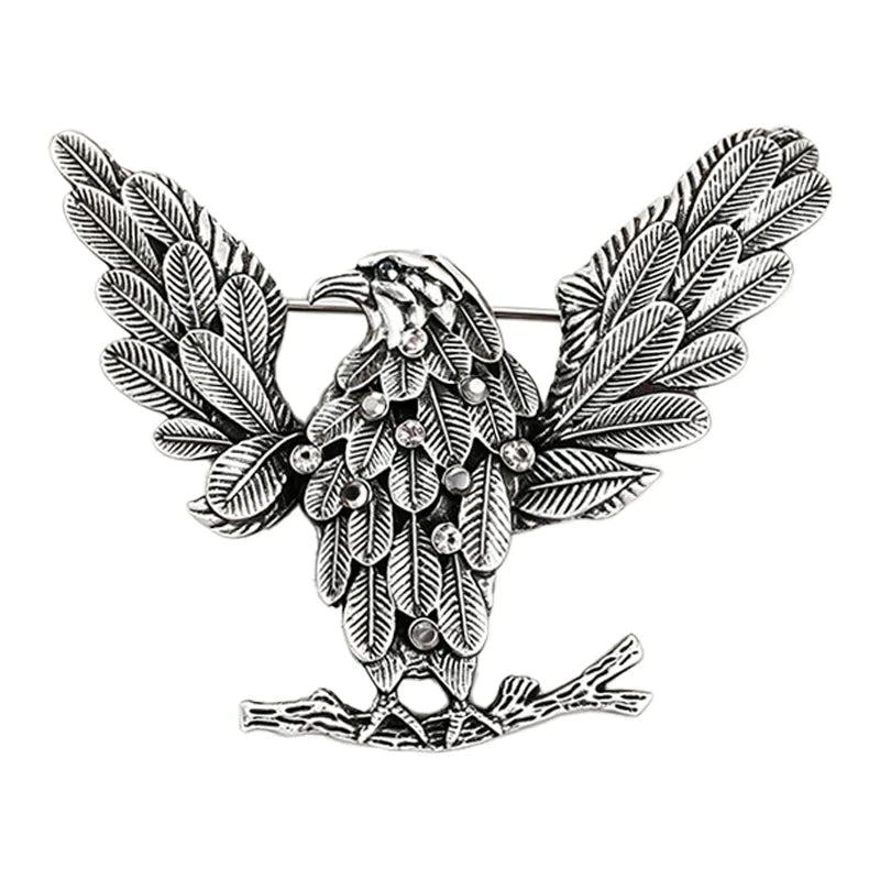 Vintage Eagle with Raised Feathered Wings Brooch original white background product photo