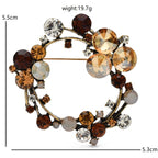 Faceted Flower and Bead Wreath Brooch dimensions and weight