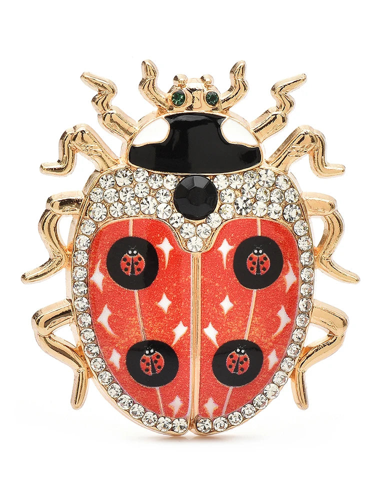 Star-Patterned Rhinestone Ladybug Brooch original variant product photo