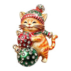 Christmas Kitten with Oversized Baubles Brooch original white background variant photo
