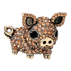 Rhinestone Piglet with Curled Tail Brooch original white background product photo