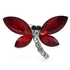 Faceted Wing Dragonfly Brooch — Red
