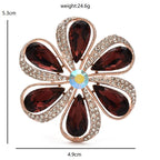 Six-Petal Faceted Daisy Flower Brooch dimensions and weight