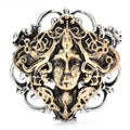 Layered Medusa with Snakes Brooch — Antique Two-Tone