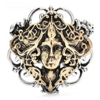 Layered Medusa with Snakes Brooch — Antique Two-Tone