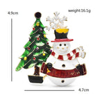 Snowman and Christmas Tree Brooch — dimensions