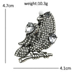 Vintage Rhinestone Parrot on Branch Brooch
