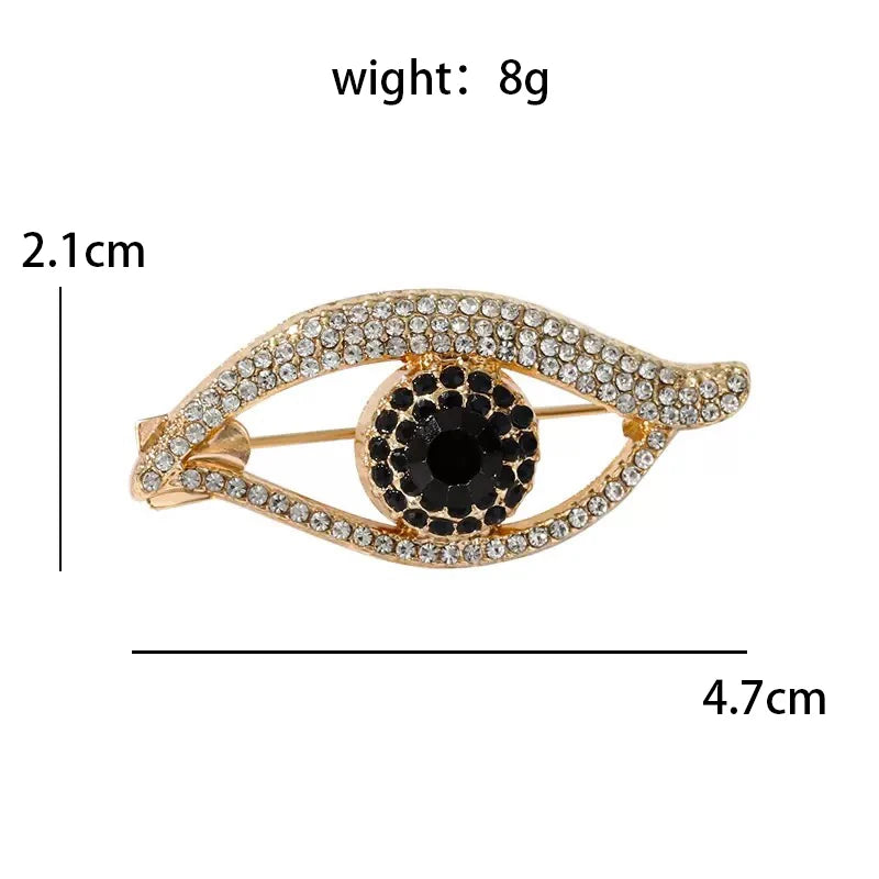 Rhinestone Eye with Black Iris Brooch — dimensions
