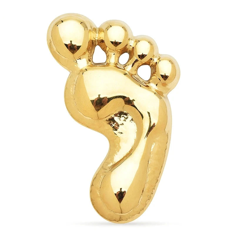 Polished Footprint Brooch — Gold