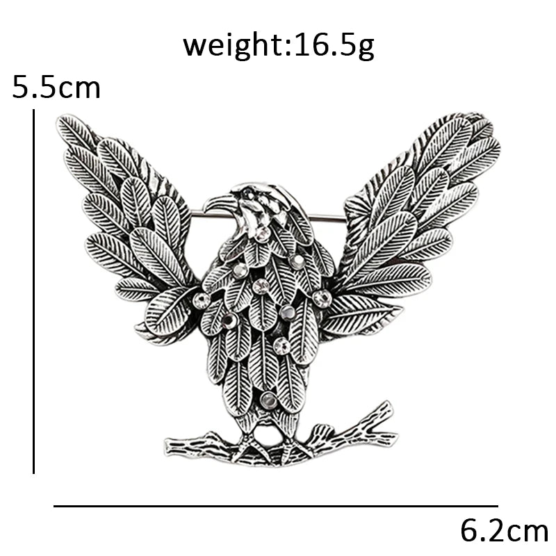 Vintage Eagle with Raised Feathered Wings Brooch
