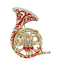 Ornate French Horn Brooch original white background product photo