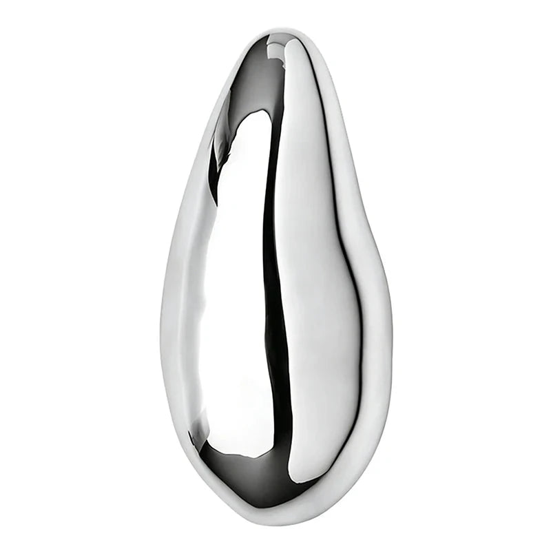 Polished Sculptural Teardrop Brooch on its original white background