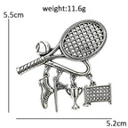 Vintage Tennis Racket Charm Brooch