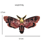 Vintage-Style Skull Butterfly Enamel Brooch — dimensions