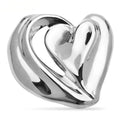 Polished Double Heart Stainless Steel Brooch — Silver