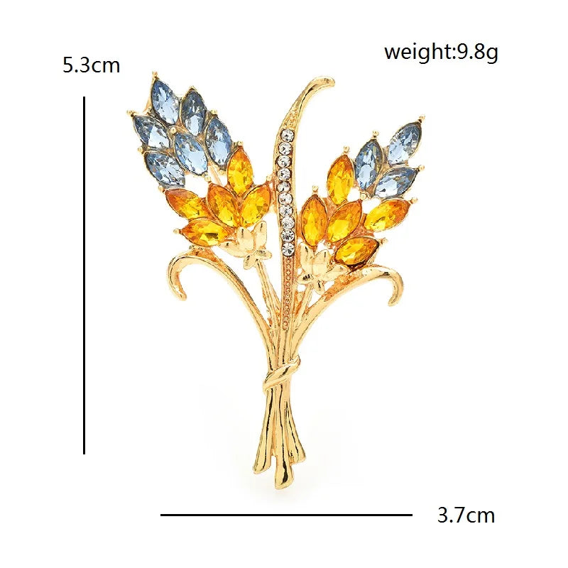 Faceted Wheat Sheaf Brooch — dimensions