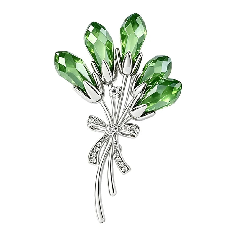 Faceted Faceted Flower Bouquet Brooch original white background product photo