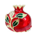 Red Pomegranate with Leaves Brooch original white background product photo