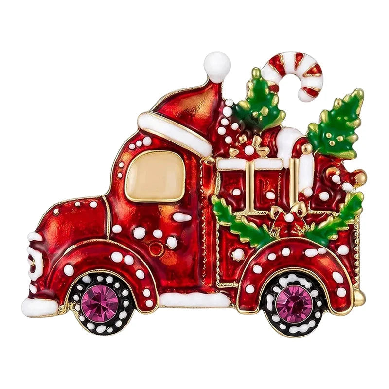 Christmas Gift Truck Brooch original white background product photo
