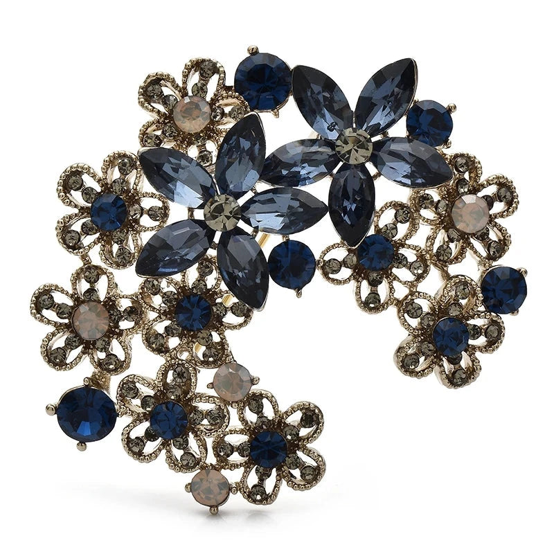 Faceted Floral Crescent Brooch product variant photo