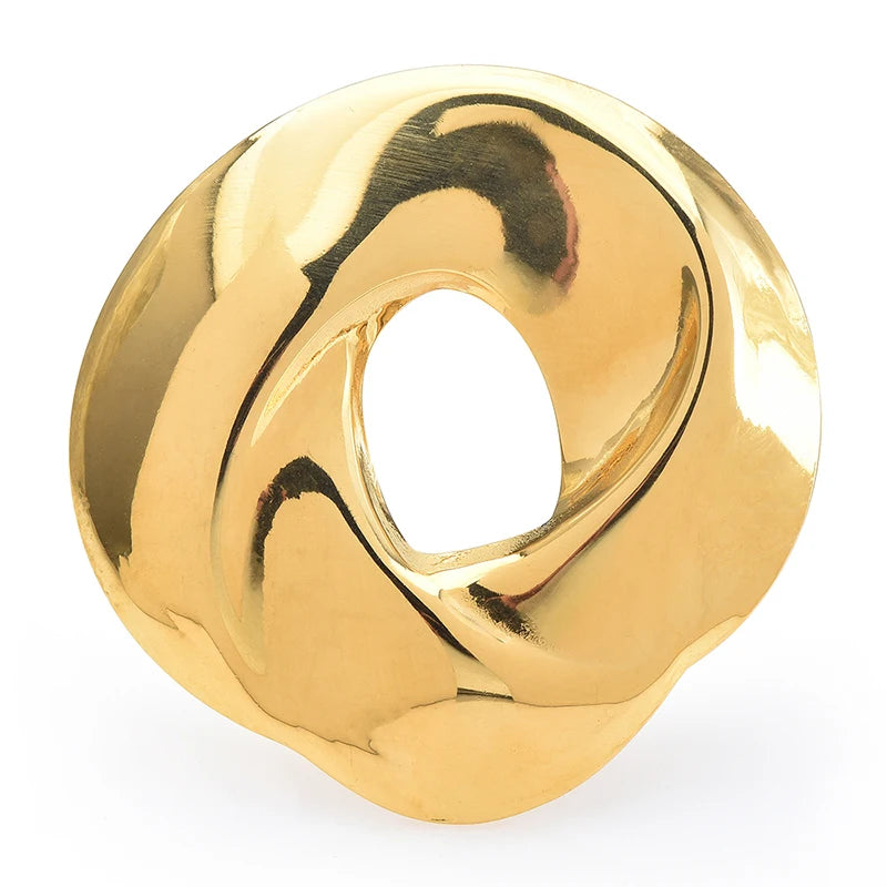 Sculptural Swirl Circle Brooch