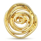 Polished Openwork Rose Brooch — Gold