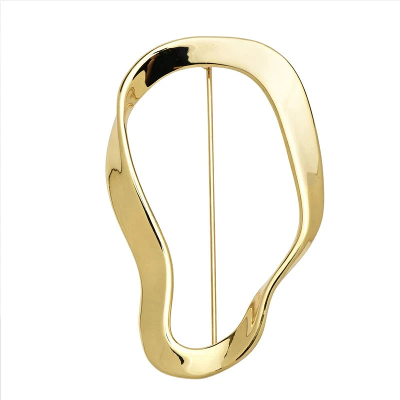 Asymmetric Sculptural Loop Frame Brooch original white background product photo