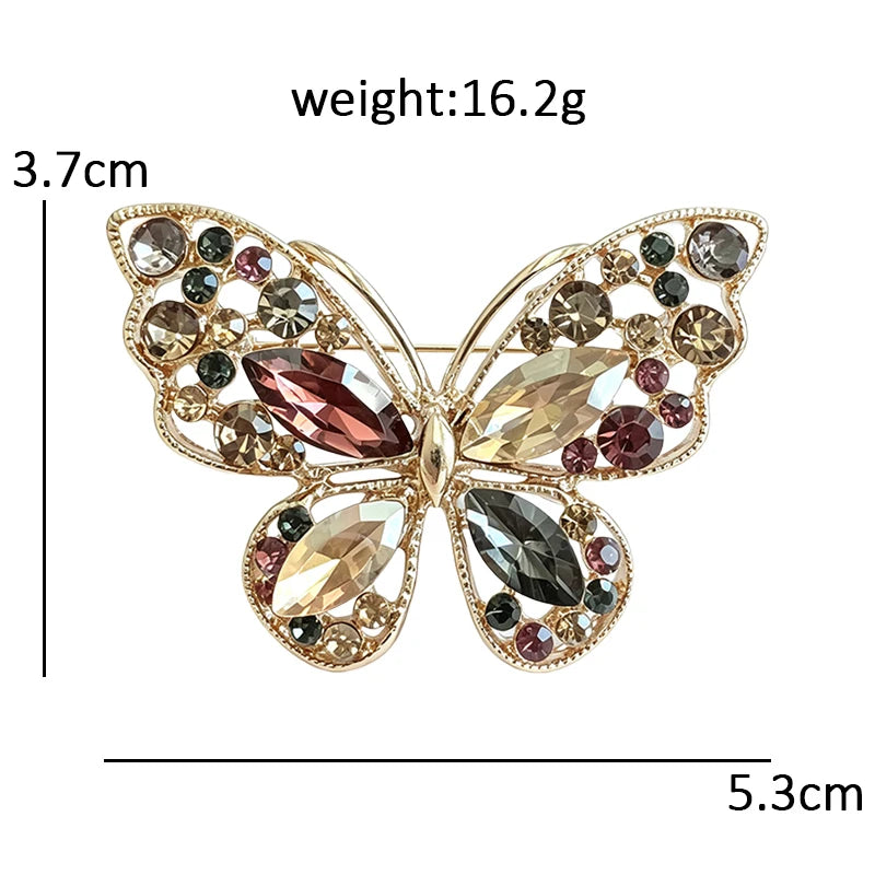 Classic Faceted Butterfly Brooch