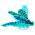 Layered Acrylic Dragonfly Brooch — Blue