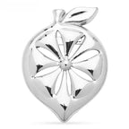 Lemon Slice with Leaf Brooch — Silver