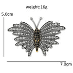 Radiating Butterfly Wings with Sparkling Lines Brooch