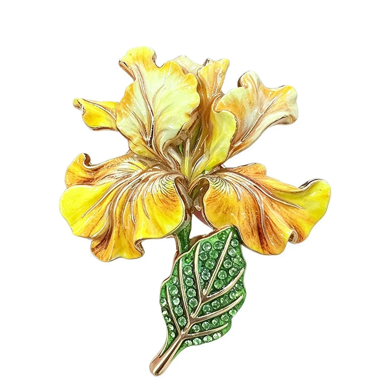 Graceful Iris Flower Stem Brooch original white background variant photo