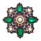 Baroque Faceted and Pearl-Look Accent Medallion Brooch original white background product photo