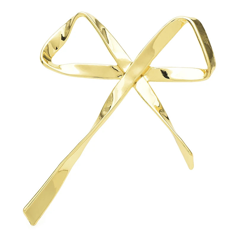 Oversized Polished Bow Brooch