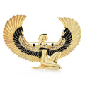 Egyptian Winged Goddess Brooch — Gold & Black