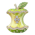 Apple Core Rhinestone Brooch original white background product photo