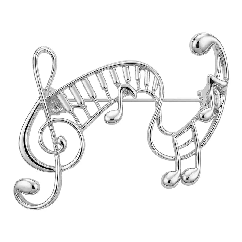 Flowing Musical Staff and Notes Brooch original white background product photo
