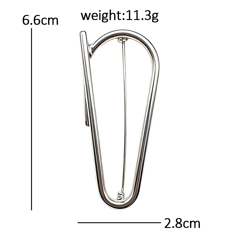Minimal Elongated Loop Brooch