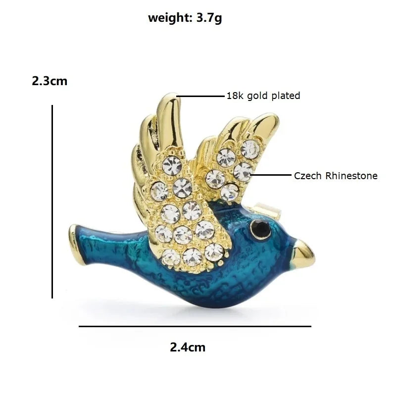 Enamel Botanical and Animal Motif Brooch