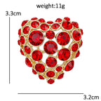 Round Sparkle Heart Mosaic Brooch