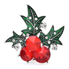 Jeweled Holly Berry Brooch