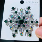 Jeweled Six-Point Snowflake Brooch