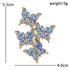 Blue and White Butterfly Cluster Brooch