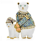 Polar Bear and Cub in Sparkling Winter Coats Brooch product variant photo