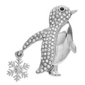 Rhinestone Penguin with Dangling Snowflake Brooch original variant product photo